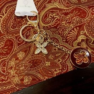 Gorgeous red flower bag charm/keychain